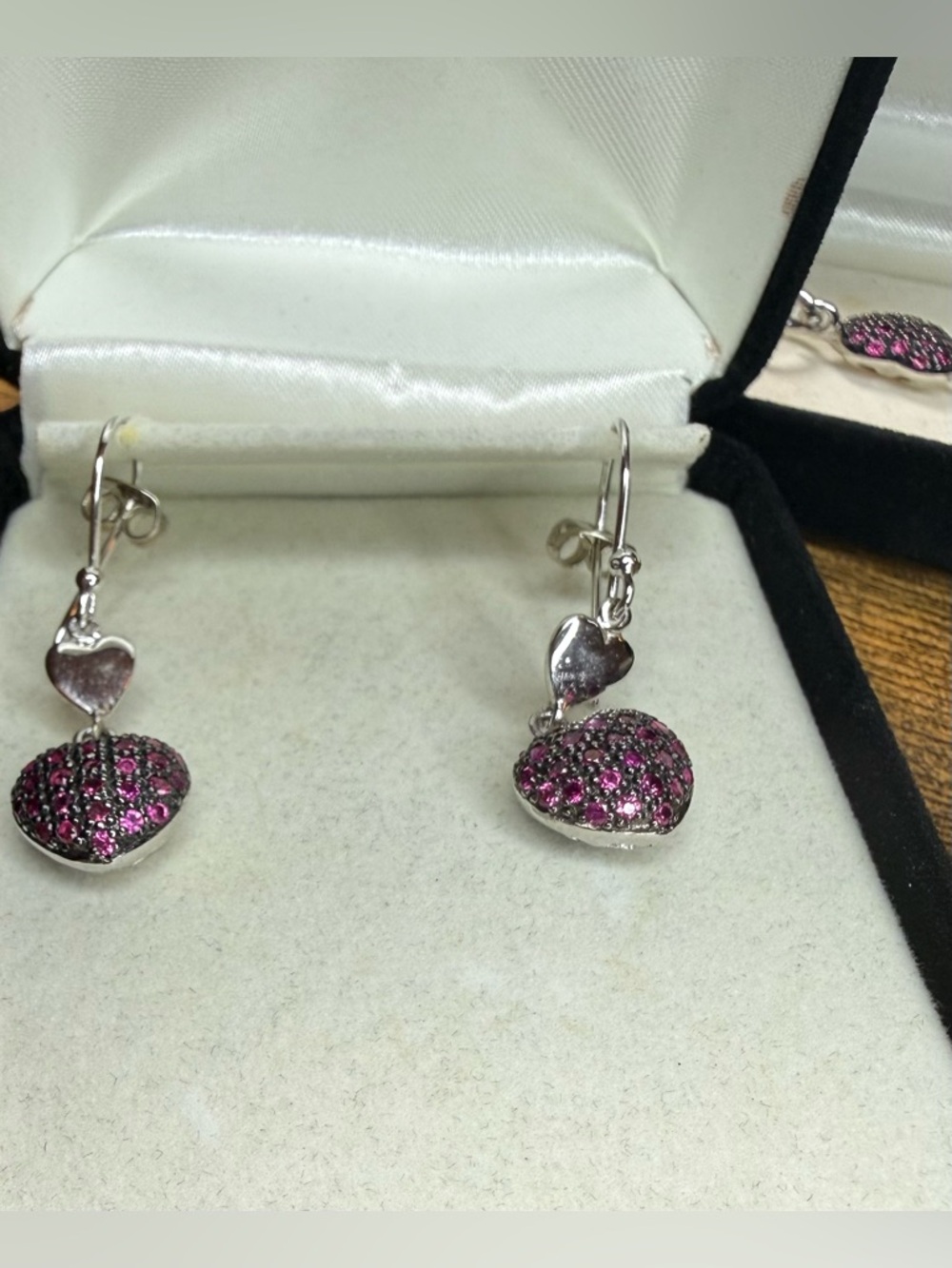 Kay Jewelers Pink Sapphire Heart Bracelet with Matching Dangle Earrings - Picture 5 of 8